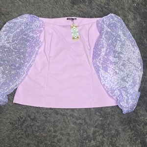 Organza lilac top plus size